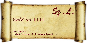 Száva Lili névjegykártya