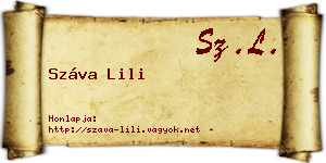 Száva Lili névjegykártya