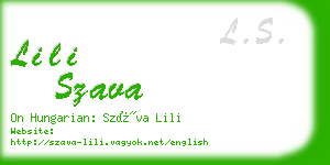 lili szava business card